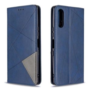 For Sony Xperia L4 Rhombus Texture Horizontal Flip Magnetic Leather Case with Holder & Card Slots & Wallet(Blue) (OEM)