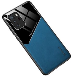 For Xiaomi Redmi Note 10 Pro 5G All-inclusive Leather + Organic Glass Protective Case with Metal Iron Sheet(Blue) (OEM)