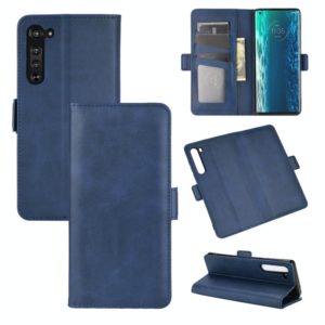 For Motorola Moto Edge Dual-side Magnetic Buckle Horizontal Flip Leather Case with Holder & Card Slots & Wallet(Dark Blue) (OEM)
