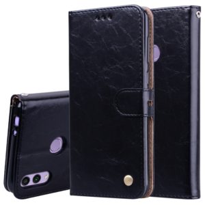 Business Style Oil Wax Texture Horizontal Flip Leather Case for Huawei Honor 8C, with Holder & Card Slots & Wallet (Black) (OEM)