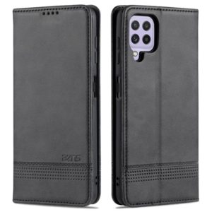 For Samsung Galaxy A22 4G AZNS Magnetic Calf Texture Horizontal Flip Leather Case with Card Slots & Holder & Wallet(Black) (AZNS) (OEM)