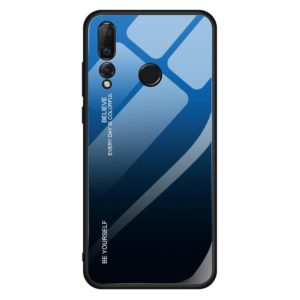 For Huawei Nova 4 Gradient Color Glass Case(Blue) (OEM)