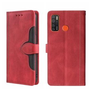 For Tecno Camon 15 / Camon 15 Air Skin Feel Straw Hat Magnetic Buckle Leather Phone Case(Red) (OEM)