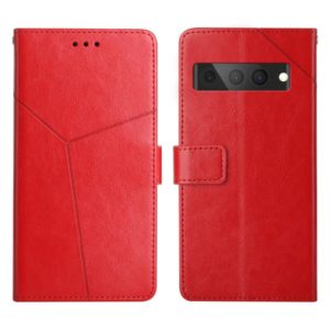 For Google Pixel 7 Pro Y Stitching Horizontal Flip Leather Phone Case(Red) (OEM)