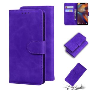 For UMIDIGI A3/A3 Pro Skin Feel Pure Color Flip Leather Phone Case(Purple) (OEM)
