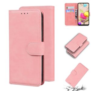 For LG K42 Skin Feel Pure Color Flip Leather Phone Case(Pink) (OEM)