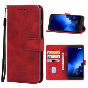 Leather Phone Case For Alcatel 1x Fingerprint Version(Red) (OEM)