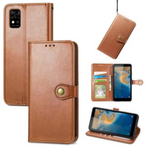 For ZTE Blade A31 Solid Color Leather Buckle Phone Case(Brown) (OEM)