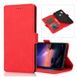 For Xiaomi Redmi Note 6 Retro Magnetic Closing Clasp Horizontal Flip Leather Case with Holder & Card Slots & Photo Frame & Wallet(Red) (OEM)