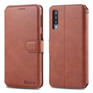 For Galaxy A70 / A7 2019 AZNS Calf Texture Magnetic Horizontal Flip PU Leather Case with Holder & Card Slots & Photo Frame(Brown) (AZNS) (OEM)