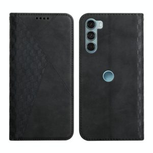 For Motorola Moto G200 5G / Edge S30 Diamond Splicing Skin Feel Magnetic Leather Phone Case(Black) (OEM)