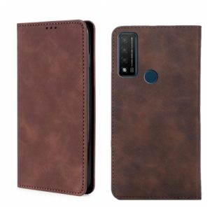 For TCL 20 R 5G/Bremen/20AX 5G Skin Feel Magnetic Horizontal Flip Leather Phone Case(Dark Brown) (OEM)