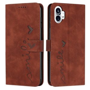 For Noting Phone 1 Skin Feel Heart Pattern Leather Phone Case(Brown) (OEM)