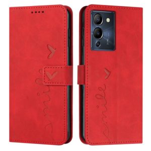 For Infinix Note 12 G96 Skin Feel Heart Pattern Leather Phone Case(Red) (OEM)