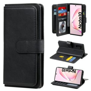 For Samsung Galaxy Note10 Multifunctional Magnetic Copper Buckle Horizontal Flip Solid Color Leather Case with 10 Card Slots & Wallet & Holder & Photo Frame(Black) (OEM)