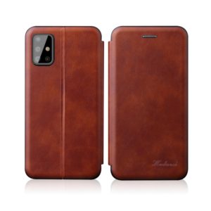 For Samsung Galaxy S20 Plus Integrated Electricity Pressing Retro Texture Magnetic TPU+PU Leather Case with Card Slot & Holder(Brown) (OEM)