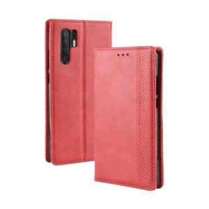 Magnetic Buckle Retro Texture Horizontal Flip Leather Case for Huawei P30 Pro, with Holder & Card Slots & Wallet (Red) (OEM)