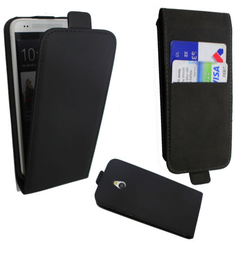 Δερμάτινη Θήκη Flip για HTC One mini Μαύρο (OEM)