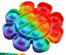 Pop It Παιχνίδι ΑντιΣτρες - Bubble Ουρανιο-τοξο Λουλουδι (oem)(bulk)