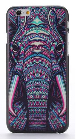 Apple iPhone 6 4.7 - Θήκη Πλαστικό Πίσω Κάλυμμα Aztec Animal Elephant Black (ΟΕΜ)