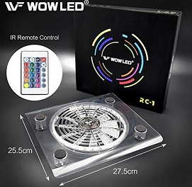 WOWLED Usb Rgb Led Cooler Cooling Fan Pad Stand Accessories w/ Wireless Remote Controller for PS4 Playstation 4 XBOX One Consoles