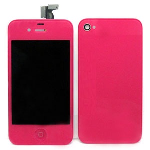 iPhone 4S Φούξια Full Kit LCD + Touch Screen + Frame Assembly + Home Button & Back Cover