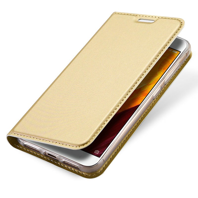 Δερματίνη Μαγνητική Flip Πορτοφόλι για Xiaomi Remi 5 Plus Χρυσό Volte