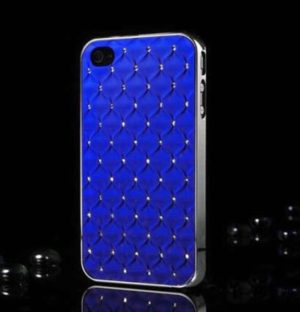 Luxury Bling Diamond Crystal Hard Back Case Cover For Apple iPhone 4 4S 4G Μπλέ OEM
