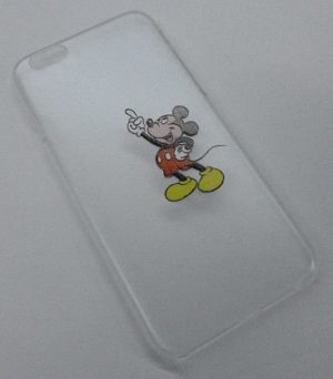 Apple iPhone 6 4.7 - Θήκη Πλαστικό Πίσω Κάλυμμα Διαφανής Λευκή Με Λόγκο Mickey Mouse (ΟΕΜ)