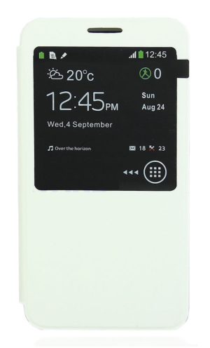 Samsung Galaxy Note 3 Neo N7505 - Θήκη Stand Με Παραθυράκι Και Με Πίσω Καπάκι Μπαταρίας Λευκό (OEM)