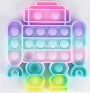 Pop It Παιχνίδι ΑντιΣτρες - Bubble ουρανιο-τοξο παστελ χρωματα Robot (oem)(bulk)