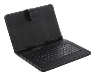 Leather Case with Keyboard 10-10.1 for Tablet Micro USB - Black