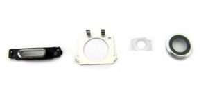 iPhone 6 Plus Camera Lens, Charging Connector Ring, Flash Light Lens and Rear Camera Holder in Silver (Bulk)