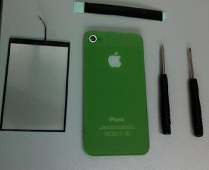 iPhone 4S Back Glass with glowing Apple Logo, Φωτιζόμενο πίσω καπάκι για iPhone 4S Πράσινο