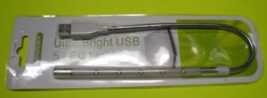 Signalex YHX-1075 - 5 LED Φώς Λαμπτήρα Ευέλικτο με USB Θύρα για Φορητούς Υπολογιστές - Ασημί/Πράσινο (OEM)