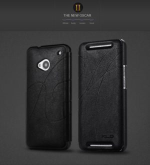 KLD OSCAR II PU Side Flip Premium Leather Case Cover For HTC One Black (KLD)