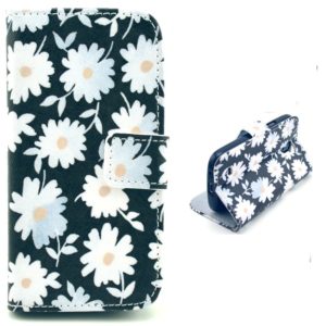 Apple iPhone 6 Plus 5.5 - Δερμάτινη Θήκη Stand Πορτοφόλι Μαύρη Με Λουλούδια (OEM)