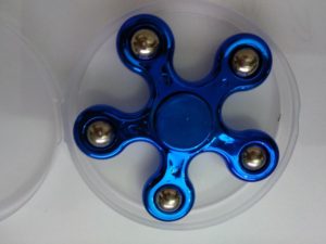 Fidget Spinner Steel Balls Plastic Five Leaves 1 minute Μεταλικό Μπλέ Χρώμα (OEM)