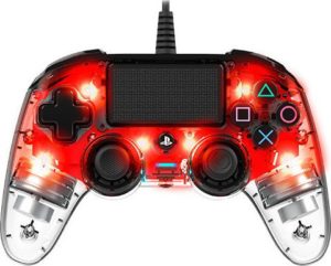 Ενσύρματο χειριστήριο Nacon Wired Illuminated Compact Controller για PS4 - Crystal Red
