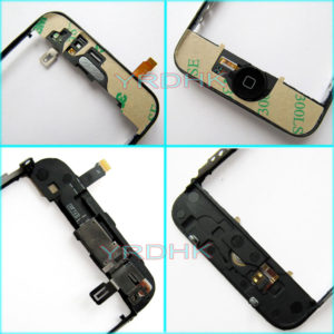 Iphone 3GS LCD Frame Assembly (with Home Buttom,Home Buttom Flex Cable,Sensor Cable,Earpiece assembled)