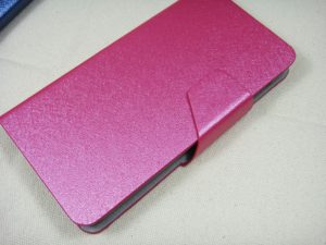 Δερμάτινη Stand Θήκη/Πορτοφόλι για Alcatel Pop S7 Λαμπερό Ρόζ (OEM)