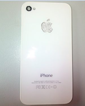 iPhone 4S Back Housing Assembly Ασπρο με Swarovski Logo