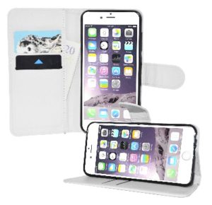 Apple iPhone 7 Plus Δερμάτινη Θήκη Πορτοφόλι Και Πίσω Κάλυμμα Σιλικόνης Λευκό OEM