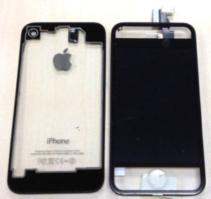 iPhone 4 Full Kit LCD + Touch Screen + Frame Assembly + Home Button & Back Cover ΔΙΑΦΑΝΟ ΜΑΥΡΟ