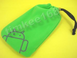Θήκη - Suede Pouch - για μεγάλα κινητά Android με κορδονάκι σε πράσινο ανοιχτό χρώμα