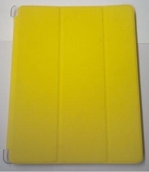 ipad 2 - Δερμάτινη Θήκη με Πίσω Πλαστικό κάλυμμα 3Fold Κίτρινο (OEM)