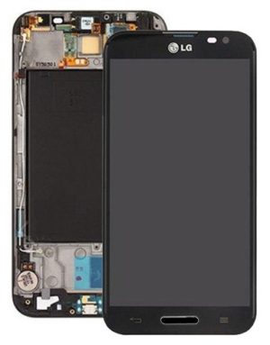 LG E986 Optimus GPro Complete lcd and digitizer with frame black - ACQ86379201 (Bulk)