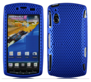 SONY ERICSSON XPERIA PLAY Blue Mesh Rubber CASE