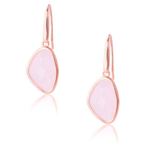 Σκουλαρίκια ροζ από ασήμι