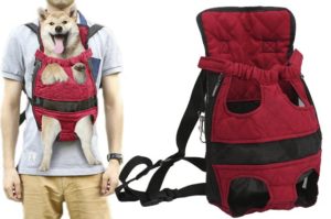 Τσάντα πλάτης - στήθους red για μεταφορά σκύλου έως 3 κιλά